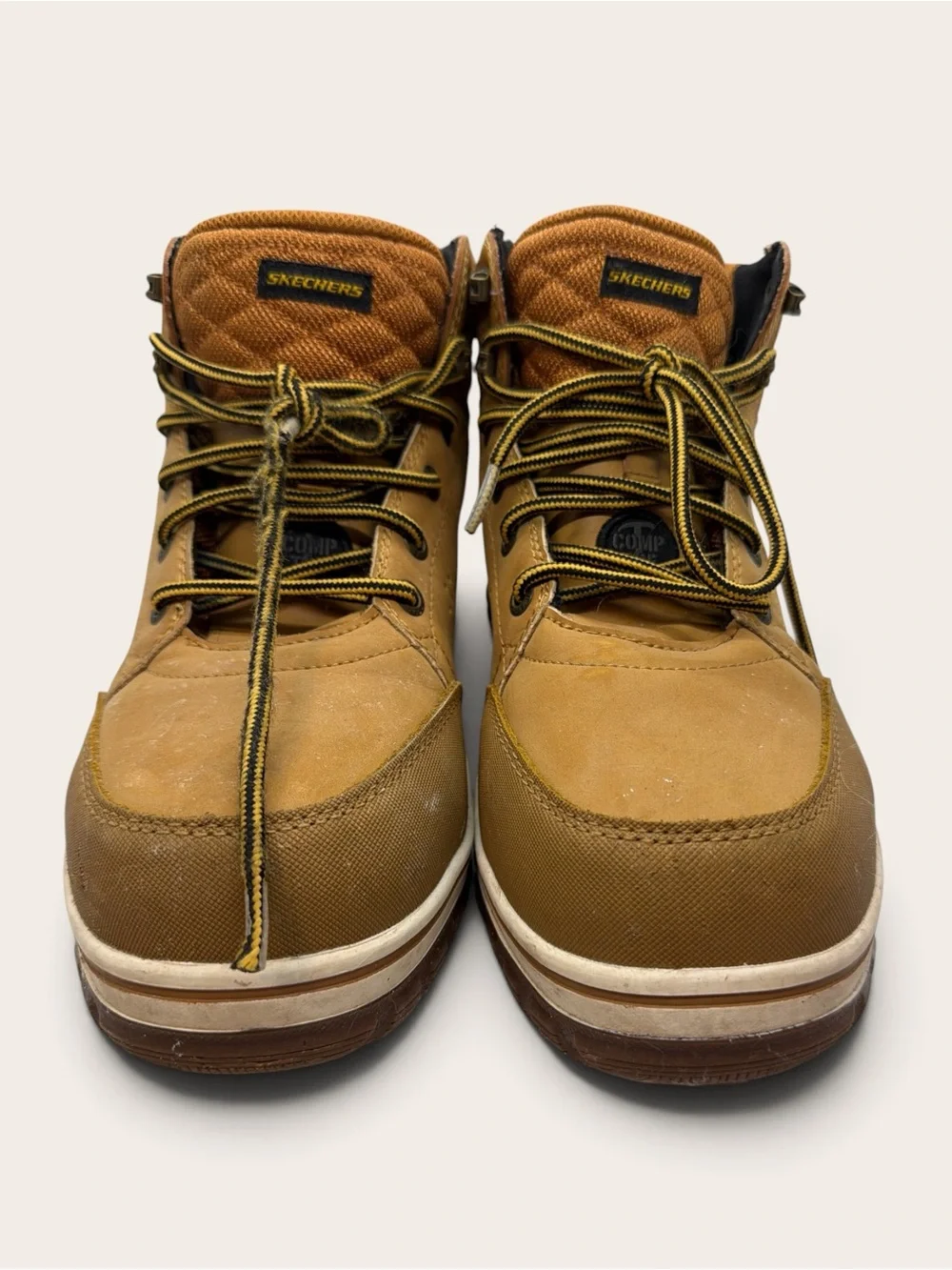 Skechers Men's Tan and Brown Lace-Up Work Boots